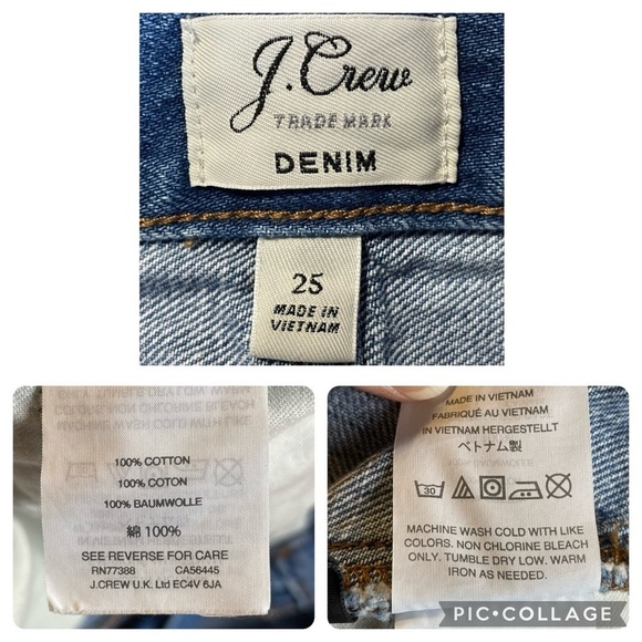 J. Crew Medium Wash Denim Skirt Frayed Hem Stretch Pocket - Sz XS / 0 - Picture 4 of 14